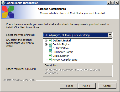 Code Blocks installation wizard