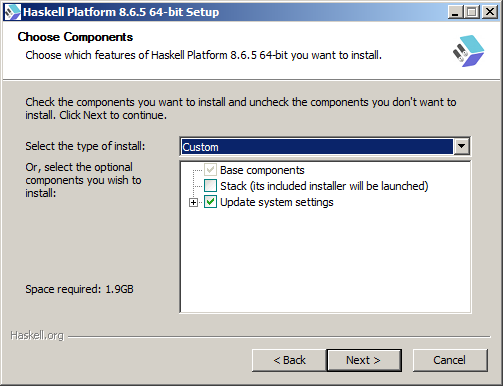 Haskell Platform Installer Wizard
